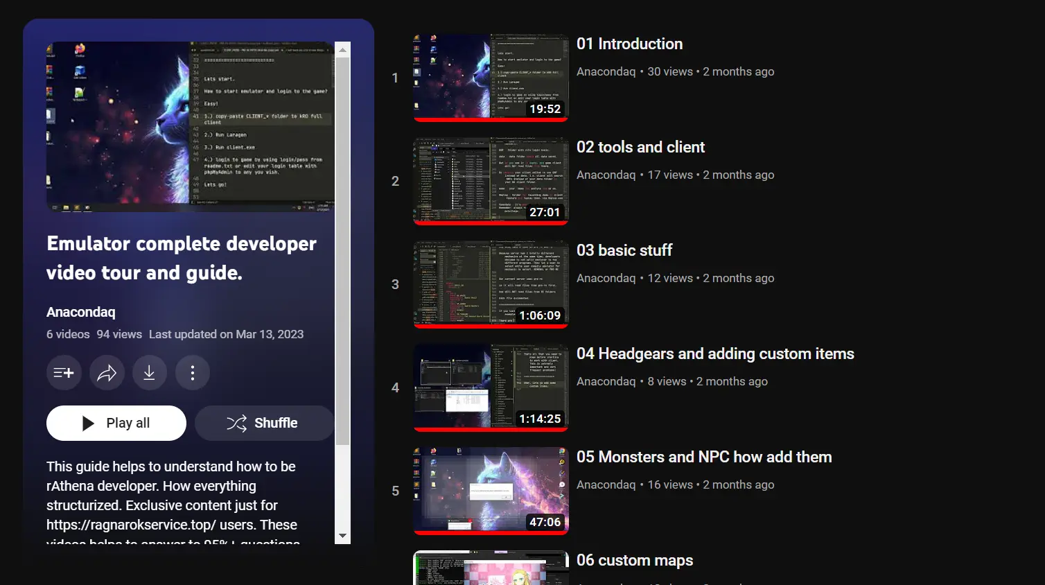 Ragnarok Server Video Tutorials and Documentation Guide